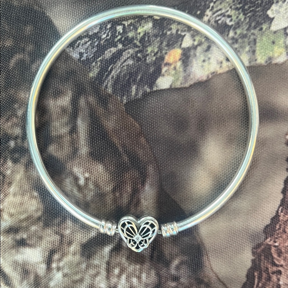 Pandora Silver Heart Charm Bracelet